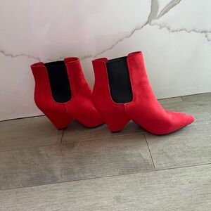 Aldo Bold Red Heeled Boots